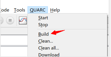 图1.2.4 QUARC build选项菜单